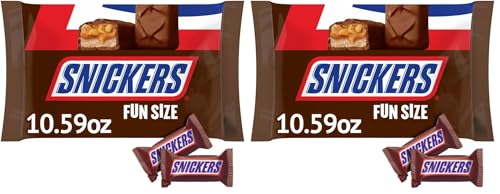 Image of SNICKERS Fun Size College Basketball Milk Chocolate Candy Bars, 10.59 Oz Bag (Pack of 2)