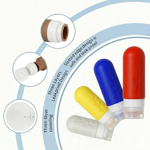 Image of DEPOZA Travel Bottles Kit (16 Pack) - TSA Approved, Leak Proof Silicone Squeezable Containers for Toiletries. Complete Set with Jars, Sprayers & Bag (Fluorescent)