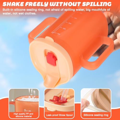 HOVCEH 2 PCS Elderly Spill Proof Cups, 300 ml Unspillable Cup with 2 Handles, Elderly Drinking Cup, Feeding Cup Drinking Cup with Lid and Straw, Adult — view 4