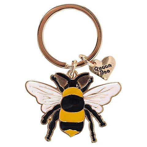 Jones Home & Gift DP_41438 Keyring | Queen Bee | Enamel | H7cm x W4cm x D0.2cm | Pack of 1, multicolor Cover