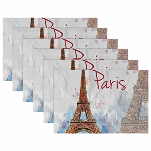 Sets de table Paris Tour Eiffel x6 antidérapants et thermorésistants 30x45 cm - 6