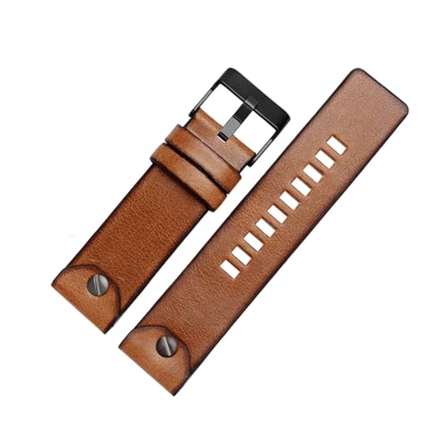 Bracelet montre interchangeable cuir véritable 24mm 26mm marron rétro