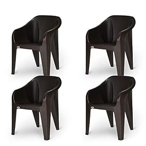 Supreme Futura Plastic Chairs for Home and Office (Set of 4, Wenge)