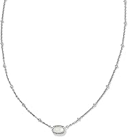 Kendra Scott Mini Elisa 14k Gold-Plated Mother-of-Pearl Satellite Short Pendant Necklace - Dainty Women's Layering Jewelry