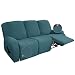 WLVG Stretch Sofa Schonbezug für 3-Sitzer Liege Schonbezug, Jacquard Sofabezug Verdickung rutschfest Elektrisches Liegesofa Cat Scratch Hundebiss Möbelschutz -Peacock Blue-Sofa (8 PCS)