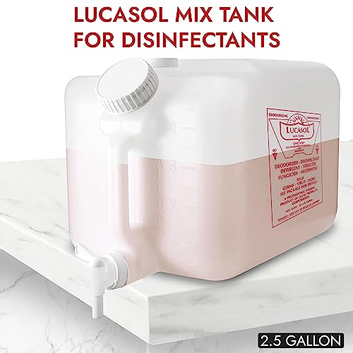 Image of Lucasol 2.5 Gallon Empty Chemical Dispenser - Refillable Disinfectant Mix Tank