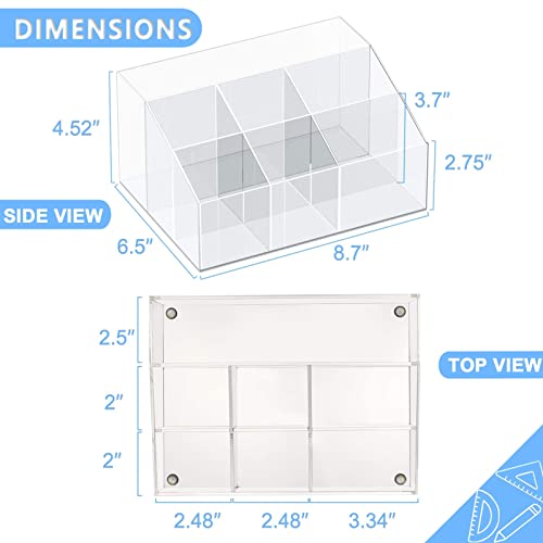 VITVITI Acrylic Pen Holder, Clear Desk Organizer, Pen Organizer for Desk, 7 Compartments Desk Pencil Holder, Desktop Stationery Organizer for Office Storage/School/Home/Art Supplies - Thumbnail 5