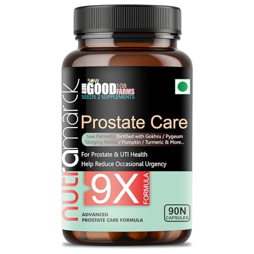 NutraMarck Plant Based Prostate Care 9X Capsule Enhanced with Saw Palmetto | Supports Prostate Health & Manages Enlargement | Support Urinary Function | For Hair Growth (90 Count)