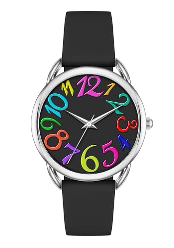 Stylish Bisley Women's Watch with Large Arabic Numbers and Comfortable Silicone Strap