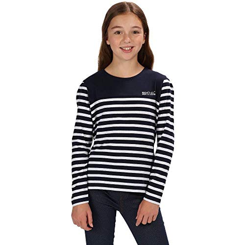 Regatta Unisex Kinder Calamity Coolweave Cotton Striped Jersey Top, Ceramic, Size 15-16