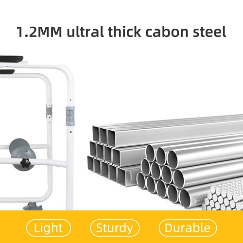 Toilet Safety Frame & Rails, Stability Bathroom Handrails Assist Grab Bar Handles & Railings For Elderly, Senior, Handicap & Disabled, Height & Width Adjustable, 300Lbs Weight Capacity #TOP3