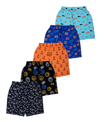 Image of T2F Boys Cotton Printed Shorts(Pack of 5)