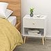 LIVHOOU Comodino in legno bianco con cassetto e ripiano aperto (40 x 30 x 50 cm)