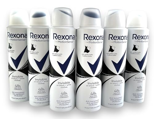 Lot de 6 déodorants en spray Rexona pour femme « Invisible Diamond » - 150 ml