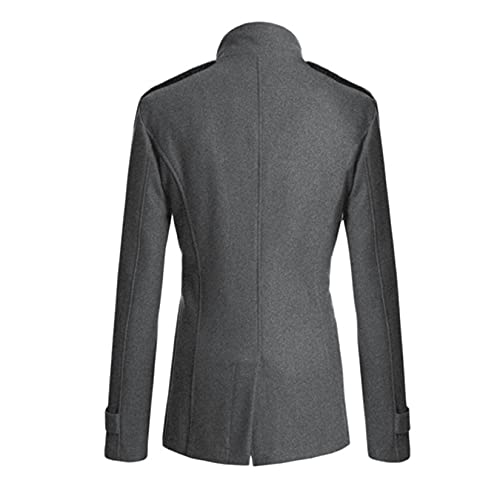 Image of Lu's Chic Men's Double Breasted Coat Korean Trenchcoat Fashion Dress Jacket Slim Fit Business Casual