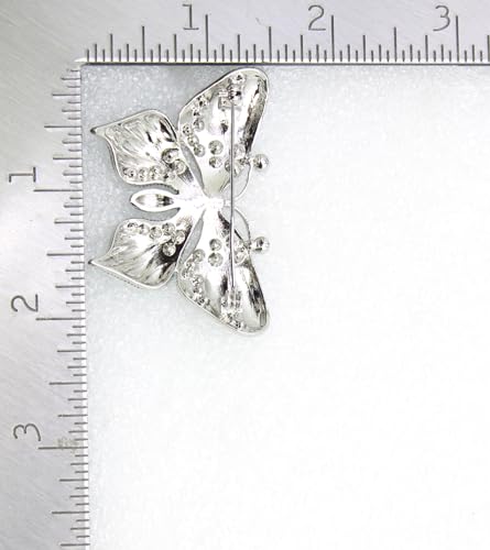 Image of Gorgeous Rhinestone Crystal Enamel Butterfly Pin Brooch