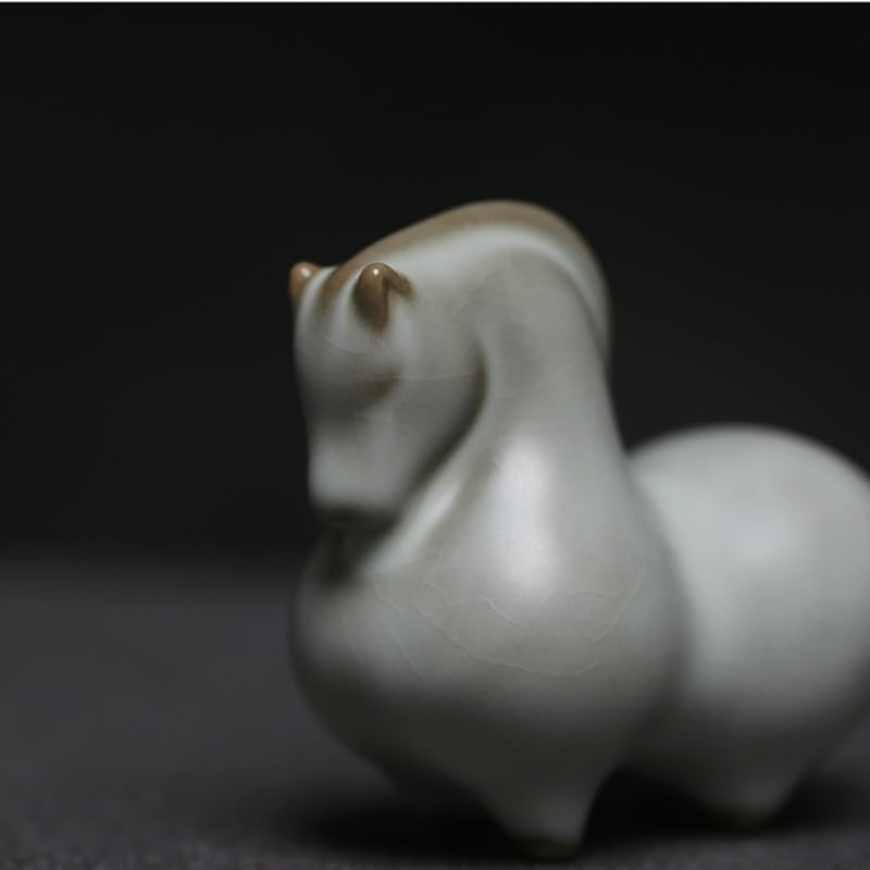 Estatua hecha a mano para mascotas, té creativo, estatua hecha a mano, forma de caballo, té de cerámica chino, té para mascotas, juego de té de animales, decoración de mesa de té, accesorios