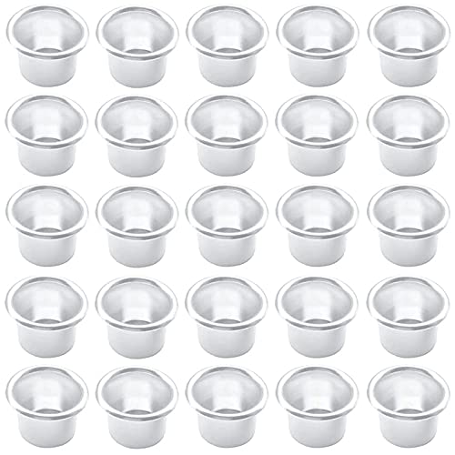 25 Pièces Aluminium Insert De Bougeoir Noël Inserts de Bougie Buses Métal Supports pour Bougies Bougeoir en Métal Bougeoir Créatif Bougies Rond Chandelier pour Le Dîner aux Chandelles Cover
