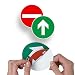 Produktbild Betriebsausstattung24® Türschild Ziehen & Drücken | zweiseitig Bedruckt | selbstklebend | PVC-Folie (Symbol Eingang & Ausgang, Ø 6,0 cm)