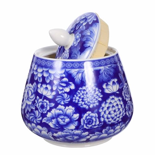 Alasum 870ml Blue Porcelain Storage Jar - Versatile Tea Canister with Excellent Sealing, Vintage Chinese Floral Design for Elegant Home Décor