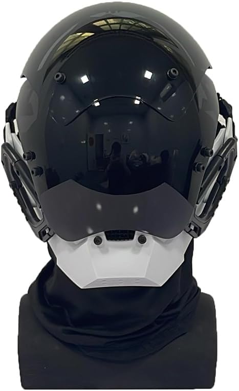 Punk Mask Cosplay with Multicolor Base Round Light - Futuristic Mask Halloween Fit Party Music Festival Accessories