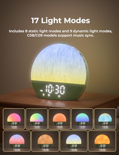 LIORQUE Wake Up Light Sunrise Alarm Clock for Bedrooms with BT Speaker - Image 4