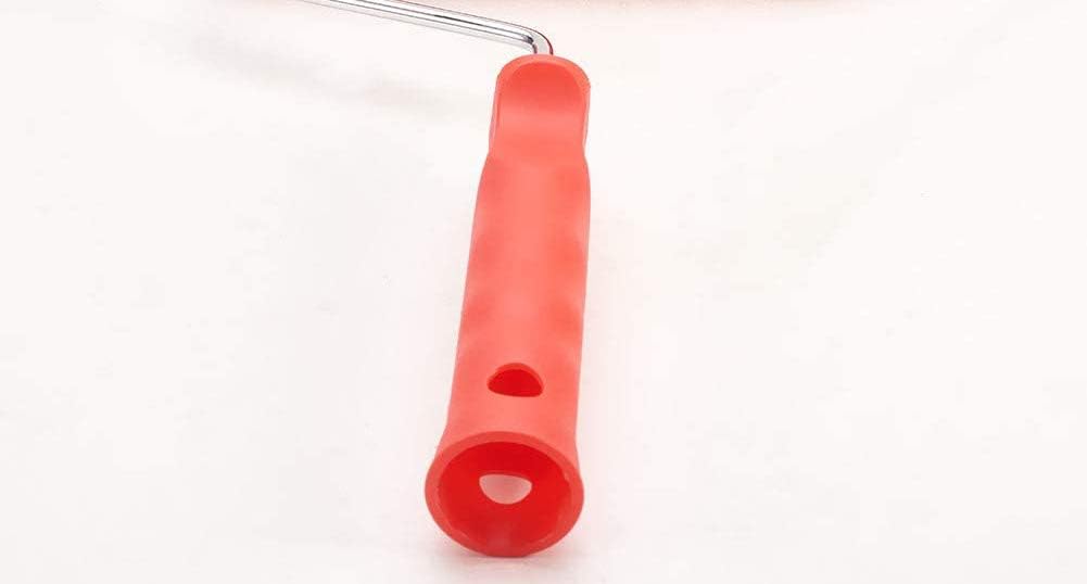 Embossing Painting Roller Brush Sleeve with Handle Wall Decor Texture Tool 7 inch Red, EG317T