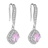 Pendientes cuadrados de circonita para mujer, joyería colgante adecuada para uso diario y ocasiones especiales, cómoda