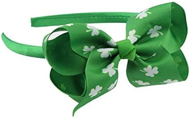 🍀 St. Patrick's Day Headband: Green Clover Bow for Women & Girls