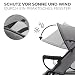 Kinderkraft TIK Kinderwagen, Liegebuggy, Sportwagen, Leicht - 6,5kg, Drehbare Vorderräder, Verstellbarer Griff, Stufenlose Einstellung der Rückenlehne, Schnelles Zusammenklappen, bis zu 17kg, Grau