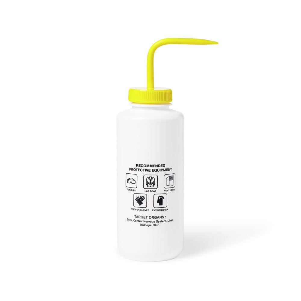 United Scientific™ UniSafe™ Sodium Hypochlorite Vented Wash Bottle, 1000 mL, Designed for use in the Laboratory, Classroom, or Home use, Pack of 4, LDPE