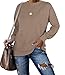 Tunic Sweatshirts for Women Fall Sweaters Oversized Tops Loose Fit Clothes, Coffee, L