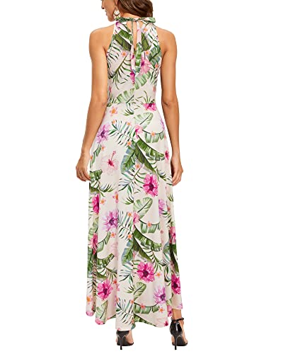 Image of STYLEWORD Women's Summer Floral Halter Maxi Dress Vacation Semi Formal 2026