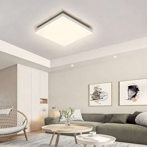 Plafonnier LED 72W variable avec télécommande pour luminaire de salon moderne 4 anneaux