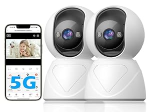 5G WLAN Überwachungskamera Innen, 3MP 360° Drehbar Innen Kamera Überwachung, Schwenken/Neigen Hundekamera für Personen/Baby/Haustiere, Auto-Tracking, 3 Nachtsicht, Zwei-Wege-Audio, SD/Cloud