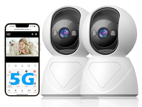 GUOANVISION 3MP Indoor Security Camera, 5G WiFi 360° Pan/Tilt Home Cameras for Baby Monitor/Pet/Elder/Kids/Bedroom, Auto-Focus and Zoom,Motion...