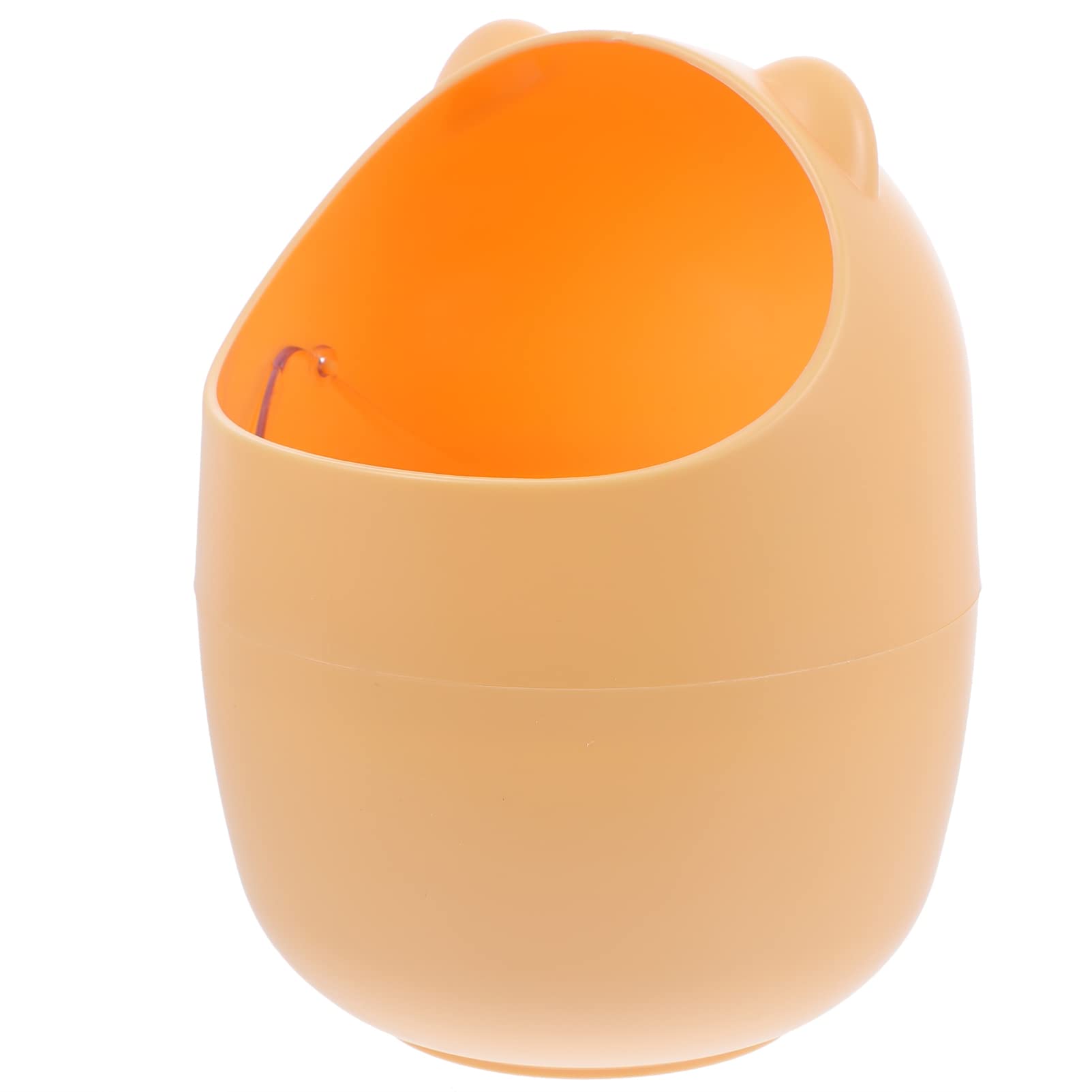 Sewroro Kitchen Tiny Desktop Waste Garbage Bin Cute Animal Trash Can Plastic Mini Wastebasket Trash Can Wastepaper Basket Waste Bin with Swing Lid for Home Office Kitchen & Dining Room Chairs