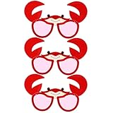 PRETYZOOM 3 Pcs Funny Sunglasses Crab Glasses Tropical Party Eyeglasses Hawaiian Beach Theme Party Supplies Crazy Sunglasses