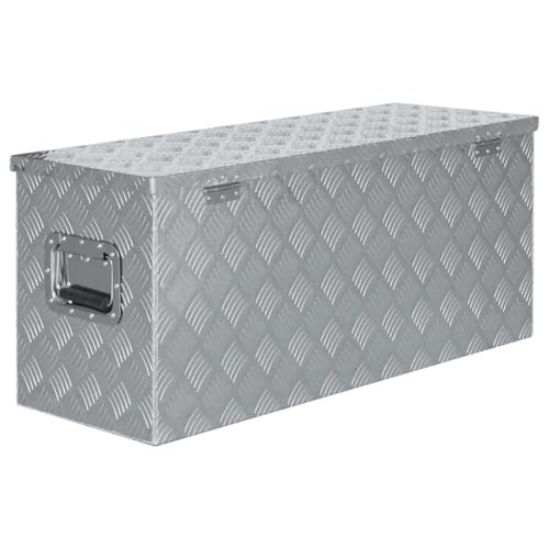 Miniatura 8 de Vidaxl Caja De Aluminio 90,5x35x40 Cm Plateada Bricolaje Taller Herramientas