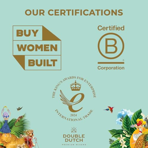 DOUBLE DUTCH Pomegranate & Basil | 6 x 150ml cans | 100% natural ingredients | Low in calories | Mixer Cocktails | No artificial colors, preservatives or flavors (6 x 150ml)