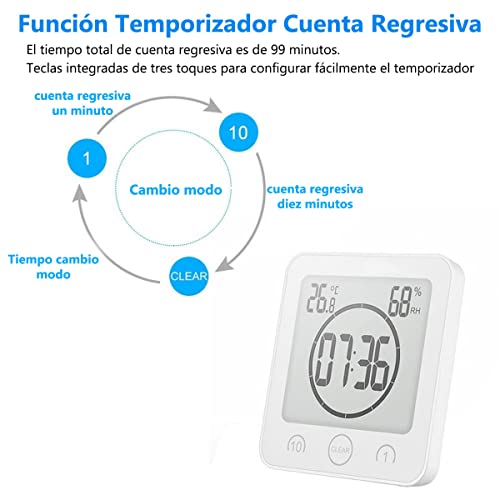 Lista de Relojes para el baño los mejores 5. 3 Imagen adicional