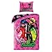 Produktbild Halantex Miraculus Ladybug Marinette Cat Chat Noir  Bettwäsche Set  1 Bettbezug 140 x 200 cm und einen Kissenbezug 70 x 90 cm  100 % Baumwolle  mehrfarbig