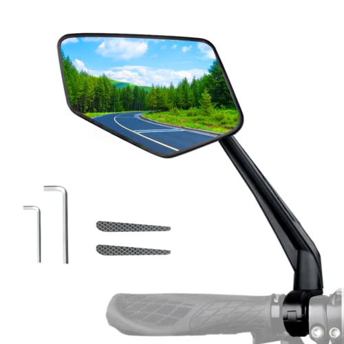 Fahrrad Spiegel X Breiter Spiegel Erweiterter Spiegelarm Explosionsgeschützter HD Spiegel Mountainbike Spiegel Verstellbar (Schwarz Links) Cover