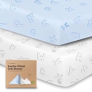 KeaBabies ABC Land Sky Jersey-Spannbettlaken 2er-Pack