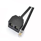 0.6ft Black Telephone Training Adapter to RJ9 Plug Connections for Corded Headset