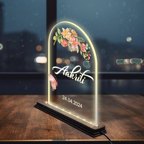 Image of Brown Cloud Personalized Acrylic LED Night Lamp Customized Gift for Men Women Husband Wife Girlfriend Boyfriend Birthday Marriage Anniversary Festivals Decoration(LED ADP NL AO 001)(D4)