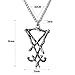 KIRTIJW Satanic Necklace Sigil of Lucifer Pendant Necklace Jewelry for Men 60cm