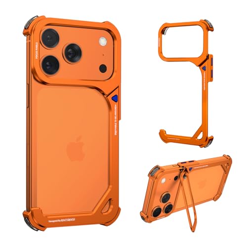 Coque iPhone 17 Pro sans cadre orange cosmique en aluminium et MagSafe