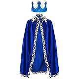 Contenu de l'emballage : livré avec une robe royale rouge et tachetée et une couronne dorée. Le manteau royal est très facile d'entretien, convient pour le lavage à la main.
