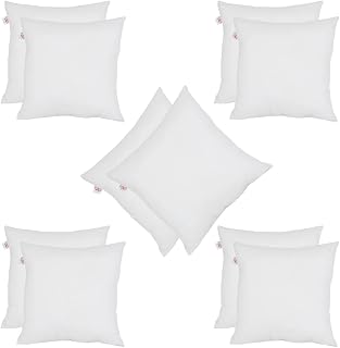 Set of 10-30cm x 30cm Hollowfibre Cushion Luxury New White Pad Inner Stuffer Pillow Polyester Insert Square Hypoallergenic (Pack of 10 | 12" x 12")
